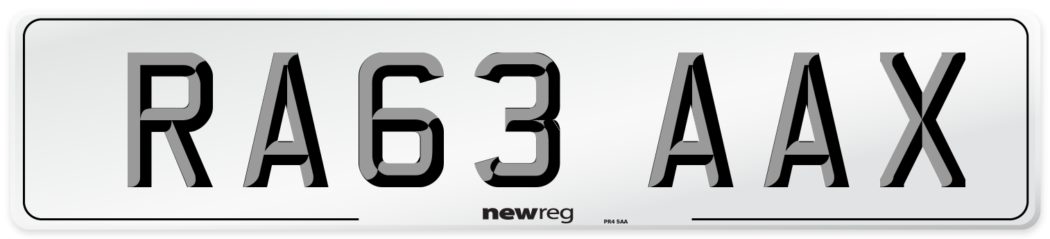 RA63 AAX Number Plate from New Reg